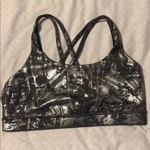Lululemon Energy Bra silver foil